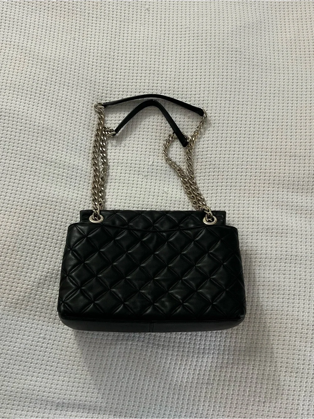 Kate Spade- Quilted Black Shoulder Bag with Chain Strap